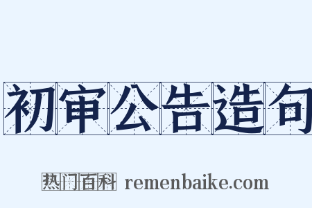 初审公告造句是什么意思的图片